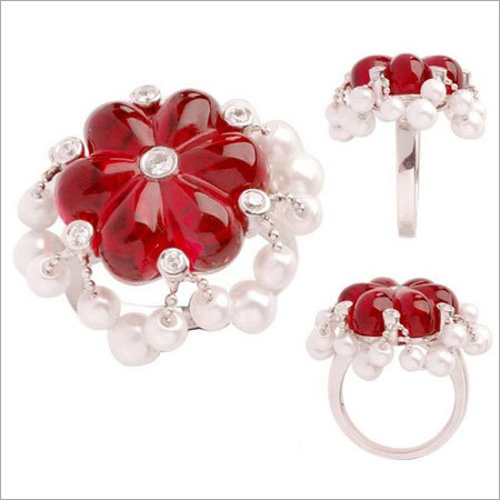 पर्ल सेटिंग जेमस्टोन रिंग्स