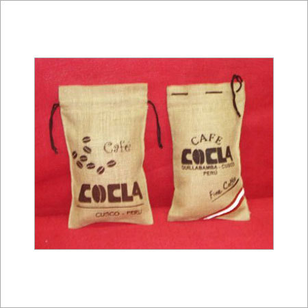 Printed Jute Pouches - Custom Drawstring Design, Natural Colors in Various Sizes, Perfect for Eco-Friendly Gifts and Marketing