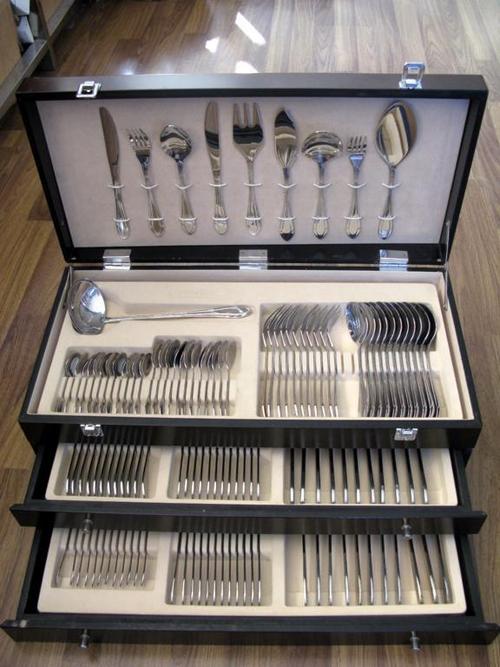 सिल्वर मिरर पॉलिश एसएस कटलरी सेट