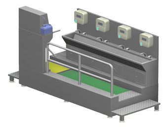 कार्मिक नियंत्रण और हाथ कीटाणुनाशक के साथ मेटल सोल क्लीनिंग मशीन
