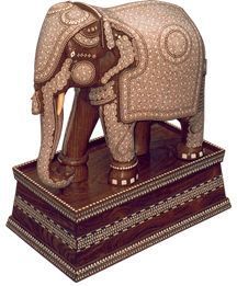 Wooden Inlaid Elephant