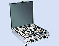 ब्लैक लिड के साथ 4 बर्नर गैस स्टोव