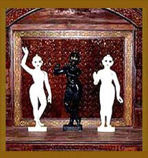 चित्रकारी इस्कॉन राधा कृष्ण प्रतिमा