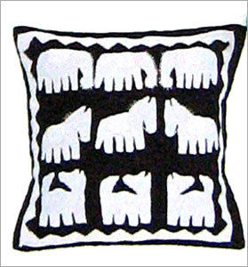 Black And White Printed Cushion Cover