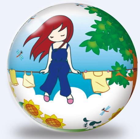 राउंड 360 डिग्री फुल पेंटिंग पीवीसी बॉल