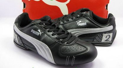 branded black sports shoes