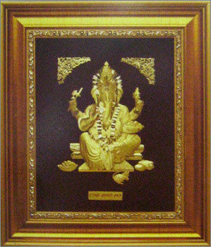 GOLD GANESH JI COMMEMORATIVE FRAME