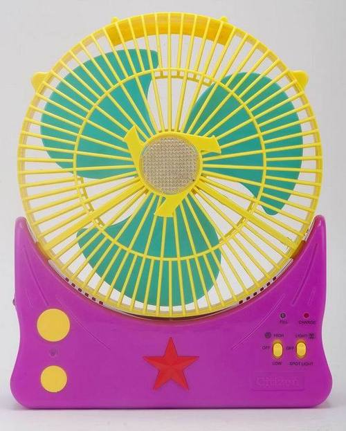 9" इमरजेंसी एलईडी लाइट और स्पॉटलाइट के साथ रिचार्जेबल फैन