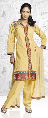 Yellow Mix Color Ladies Salwar Suit