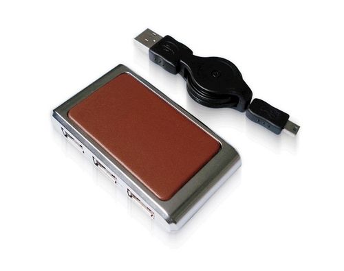 Leather 4 Ports USB Hub