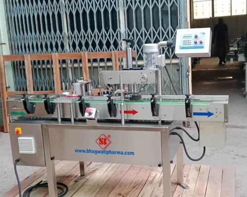 Bottle Sticker Labeling Machine - Stainless Steel, Automatic Grade, High Speed 40-350 Labels/Min | Micro Processor Control, Fiber Optic Sensing, No Change Parts