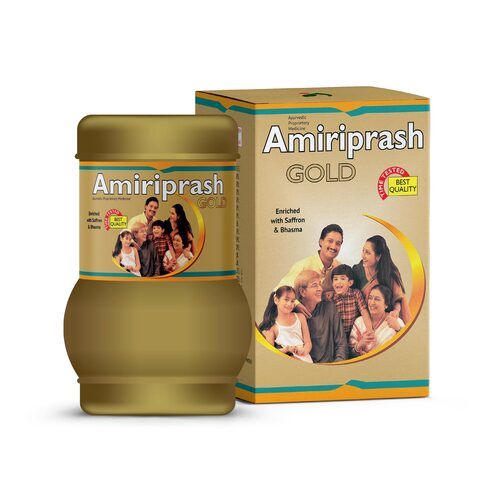 Amiriprash Gold Chyawanprash With Saffron And Bhasma Age Group: For Adults