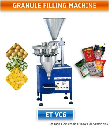 Granule Filling Machine - Stainless Steel, Semiautomatic or Fully Automatic Line | Accurate Volume Adjustment, High Precision Cup Drop Counter, Versatile Pack Size Compatibility