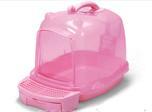 Pink Semi Transparent Dome Cat Pan