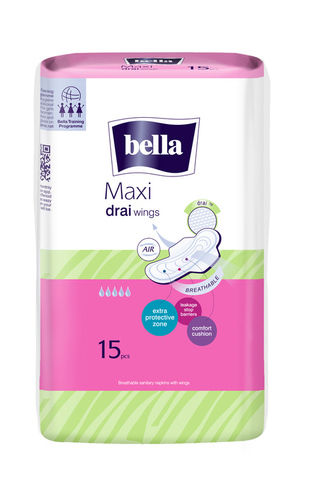 Bella Maxi Drai Wings Classic Sanitary Napkins 15 Pcs