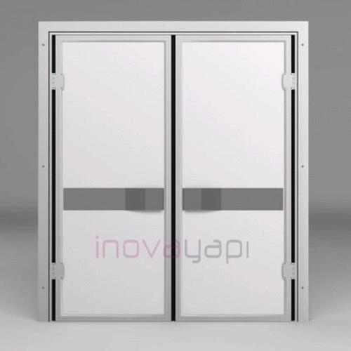 Cold Room Swing Door - PVC Coated Steel with 42 Density Polyurethane Insulation | Flip Flap Design, Scratch-Resistant Surface, Custom Sizes Available