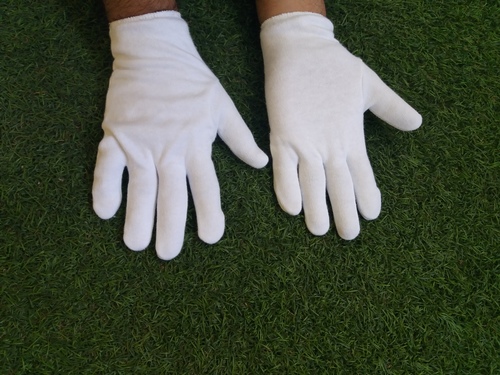White Cotton Hosiery Hand Gloves