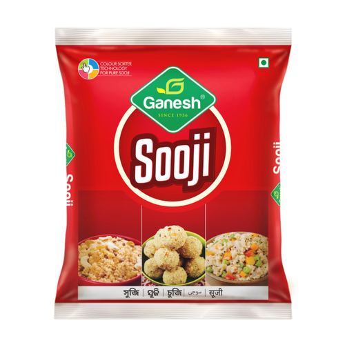 Daneedar Sooji - Whole Wheat, Fine Grain, Red | High Protein, Good Carbs, Versatile Use, Plastic Bag Packing