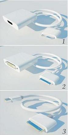 30Pin to HDMI/DVI/VGA Cables