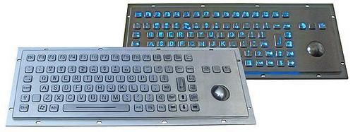 Ip65 Industrial Backlight Metal Keyboard With Function Keys And Trackball