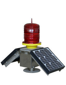 Double Solar Panels Aviation Obstruction Warning Light