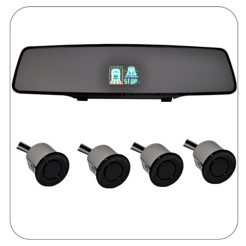 Rear-View Mirror With Built-In VFD Display And Four Rear Sensors, Suitable For Cars