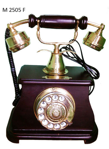 Wooden and Brass Telephone