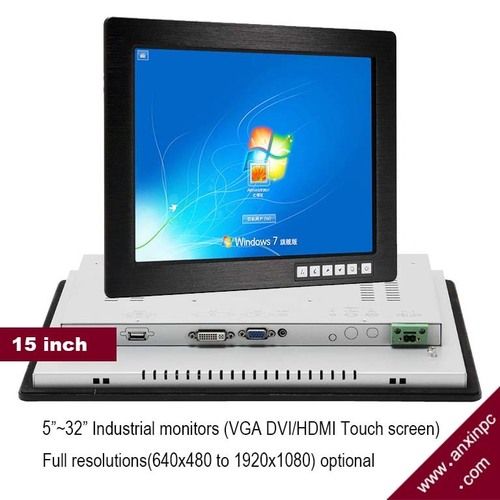 15 Inch Industrial Lcd Monitor Display With Touch Screen Panel Dvi Vga Brightness: 450 Cd/M