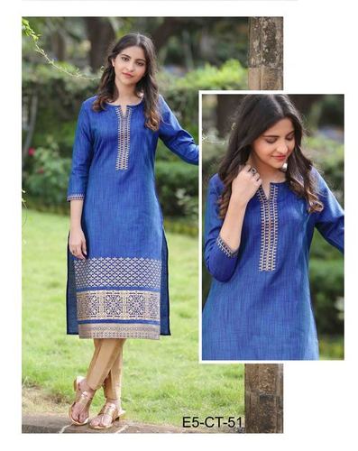 Innaya Vol 3  Silk Based Fancy Fabric With Embroidery And Hand Work  Straight Kurti