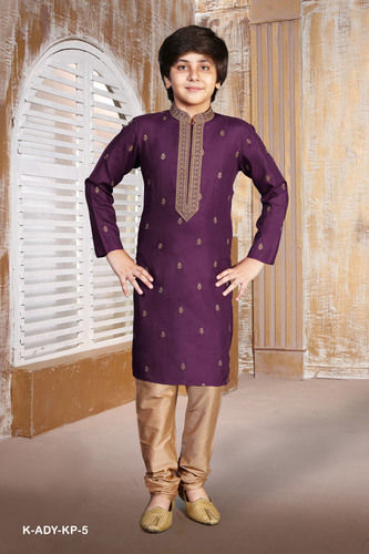 Ethnic Wear Kids Long Sleeves Purple Kurta Pajama Age Group: 2-12