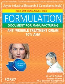 Formula Document For Anti Wrinkle Treatment Cream