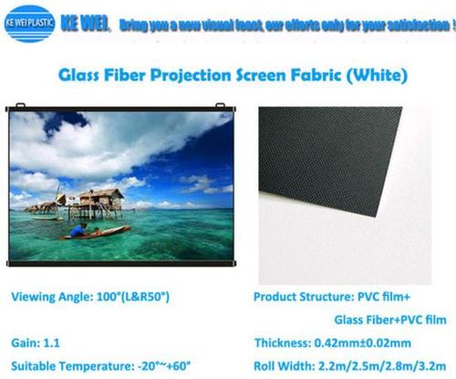 Glass Fiber Projection Screen Fabric( White/grey)