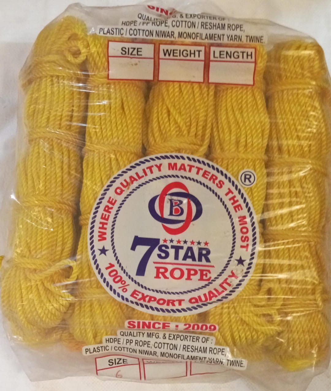 HDPE Plastic Rope - Superior Strength Lightweight Design | Negligible Water Absorption Minimum Elongation Good Shock Absorption Vibrant Colors