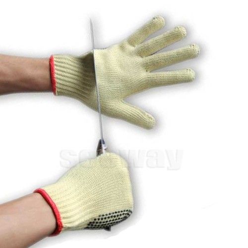 Seeway Aramid Knitted PVC Dots On Palm Cutproof Hand Gloves