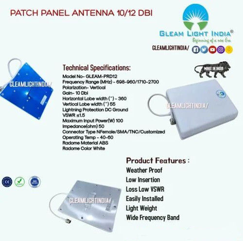 4G Patch Panel Antenna - ABS Material, 698-2700 MHz Frequency Range, 8/9 dBi Gain | Best for Indoor Applications, Low Insertion Loss, Easy to Install