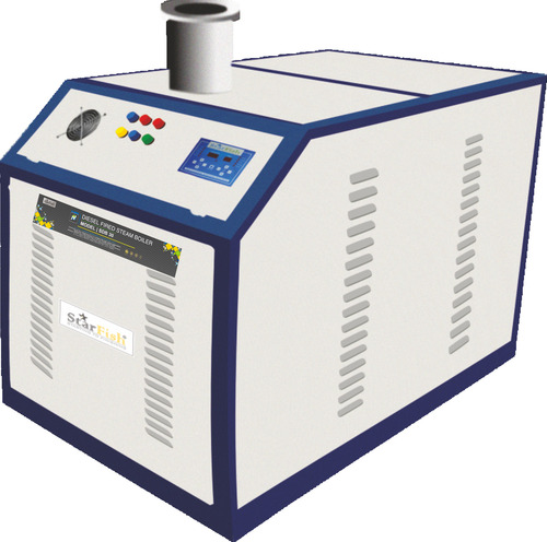 Fully Automatic Diesel Fired Steam Boiler - Color: White & Blue