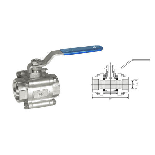 3 Piece Socket Weld End SS Ball Valve