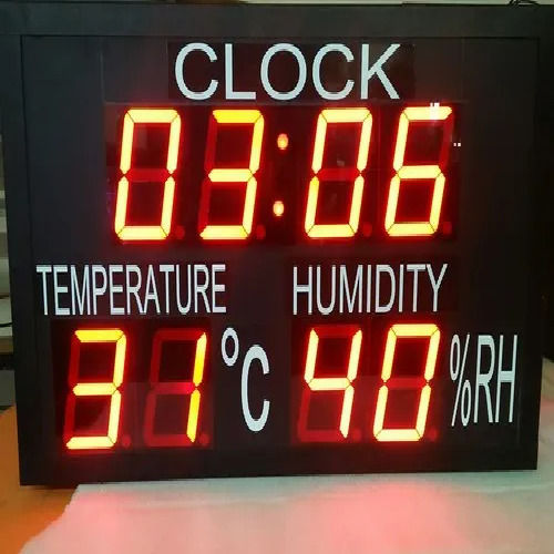 Time Temp Humidity Display Meter - Color: Black