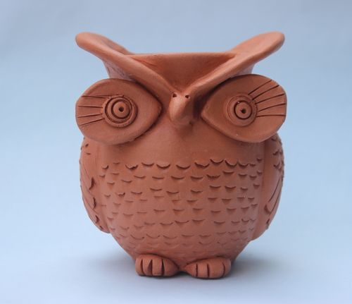 Terracotta Owl Planter Decorative Flower Pot (Brown)