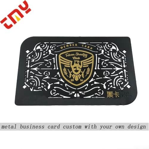 Personalized Custom Laser Cut Stainless Steel Black Metal Business Card