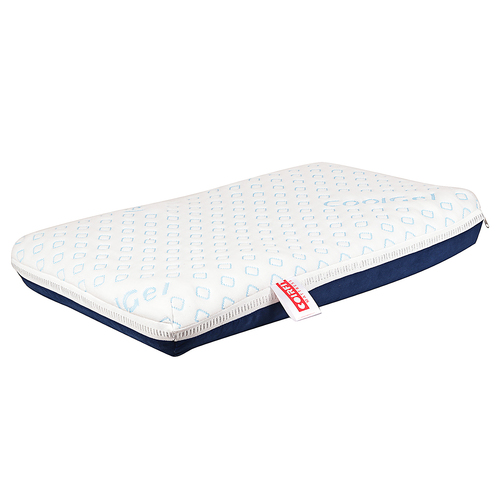I -Cool Gel Pillow - 16x24 Inches | Foam Filling, Jacquard Knitted Cover, Dynamic Temperature Regulation, White & Blue Design