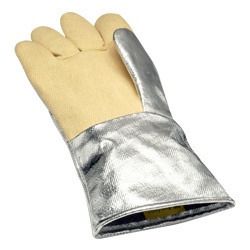 Fire Resistant Gloves - Aluminised Glass Fibre Fabric, 14" to 18" Size Range | Excellent Heat Protection, Tear Resistance, Comfortable Fit