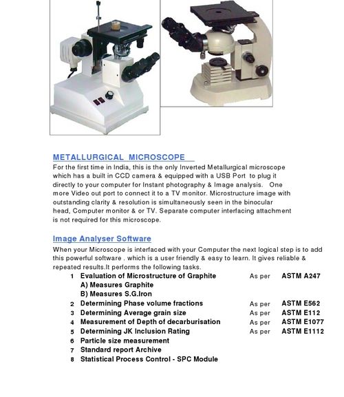 As Per Requirement Metallurgical Microscopes