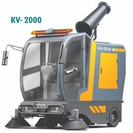 Ride on sweeper Battery operated, 150 Itrs spray tank, 200 Itrs debris hopper Model Kruger KV 2000 Road Sweeper