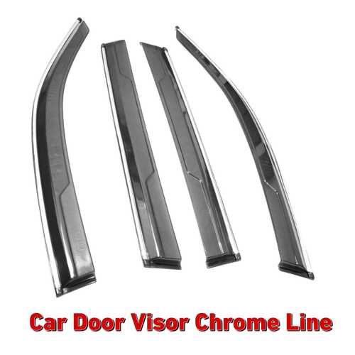 Car Door Visor Chromeline - Color: Black