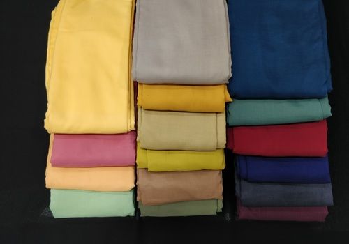 All Colors Available Polyester Plain Pattern Muslin Fabric