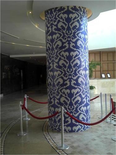 Designer Round Pillar Tiles - Feature: Firebrick