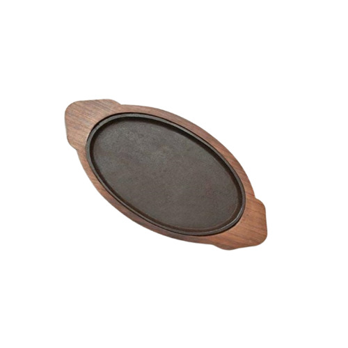 Surya Kiran Wooden Sizzler Plate - Color: Brown