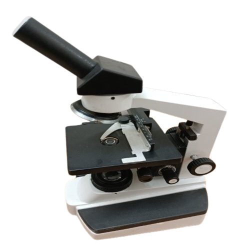 Biological Binocular Microscope - Aluminium, 4.5 kg, White | 10x, 40x, 100x Magnification, 360Â° Rotable View Head, LED Light Source, Portable Design