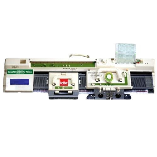 Punch Card Operated Semi Automatic Knitting Machine - Stainless Steel Bed, 41x9x4 Inches, White | Unlimited Design Options, Super Fast Knitting, Eco-Friendly Operation